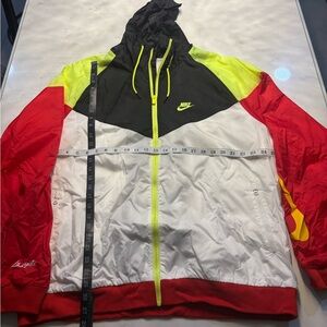 Nike Men's Vibrant Red, Yellow, and Black Windbreaker